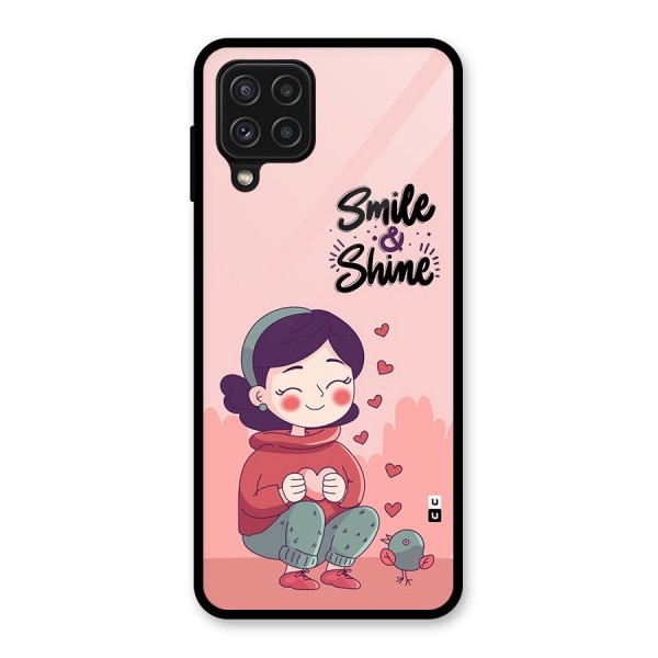 Smile And Shine Glass Back Case for Galaxy A22 4G