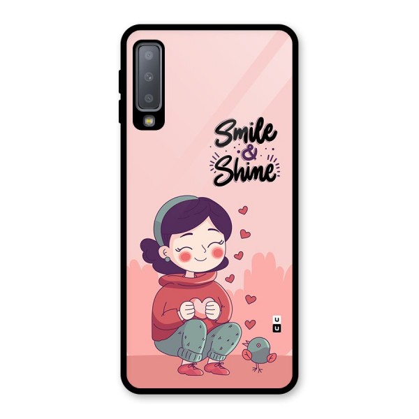 Smile And Shine Glass Back Case for Galaxy A7 (2018)