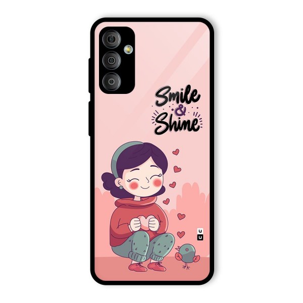 Smile And Shine Glass Back Case for Galaxy F23