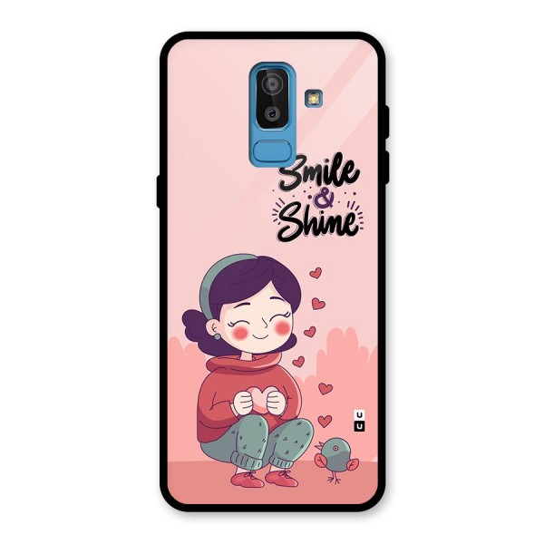 Smile And Shine Glass Back Case for Galaxy J8