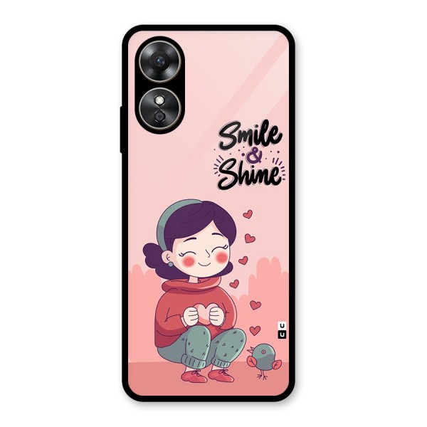 Smile And Shine Glass Back Case for Oppo A17