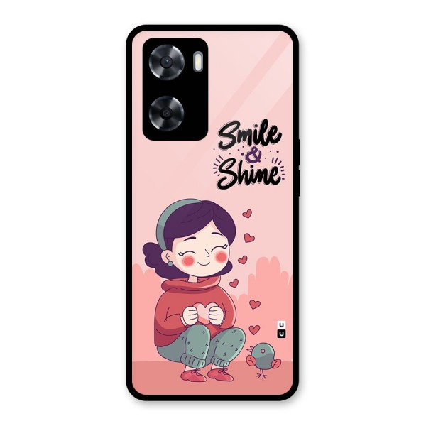 Smile And Shine Glass Back Case for Oppo A57 2022