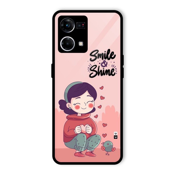 Smile And Shine Glass Back Case for Oppo F21 Pro 4G