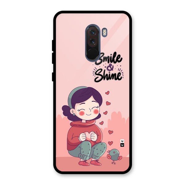 Smile And Shine Glass Back Case for Poco F1