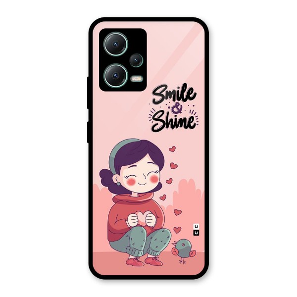 Smile And Shine Glass Back Case for Poco X5