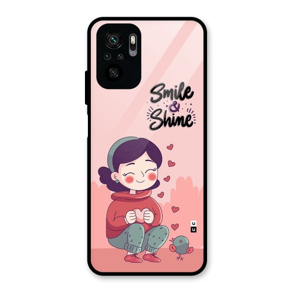 Smile And Shine Glass Back Case for Redmi Note 10