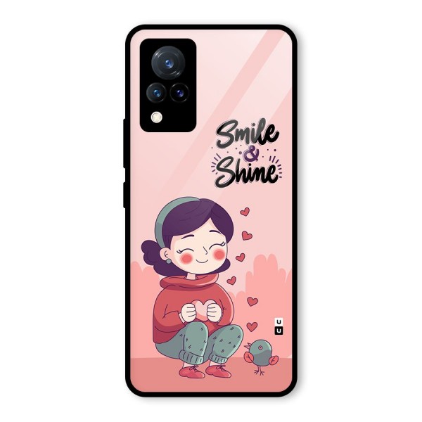 Smile And Shine Glass Back Case for Vivo V21 5G