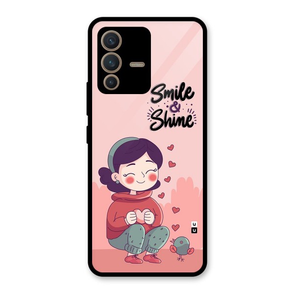 Smile And Shine Glass Back Case for Vivo V23 5G