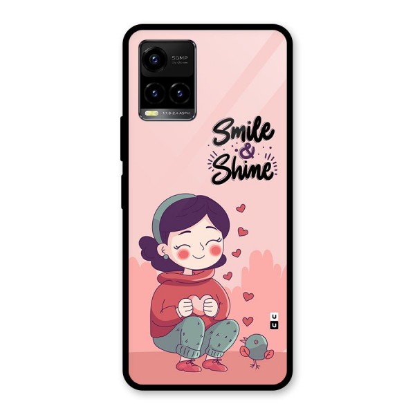 Smile And Shine Glass Back Case for Vivo Y21A