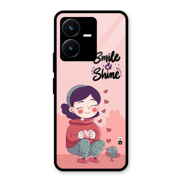 Smile And Shine Glass Back Case for Vivo Y22