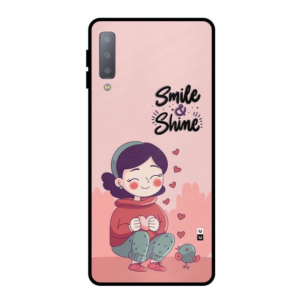 Smile And Shine Metal Back Case for Galaxy A7 (2018)