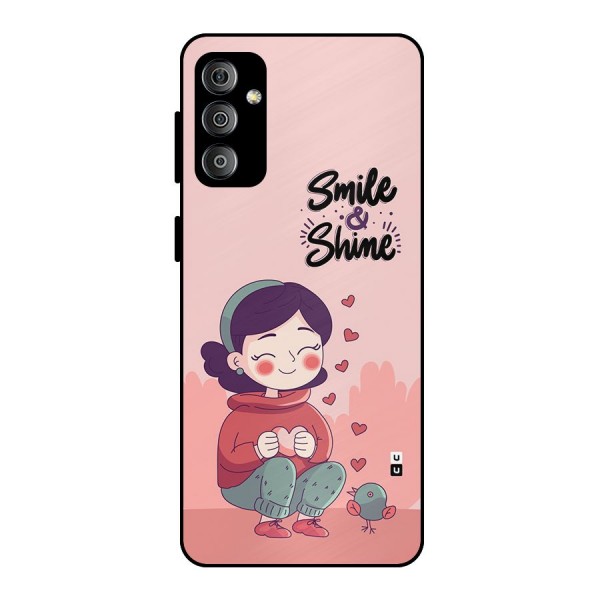 Smile And Shine Metal Back Case for Galaxy F23