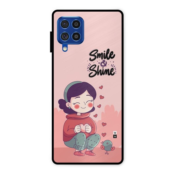 Smile And Shine Metal Back Case for Galaxy F62