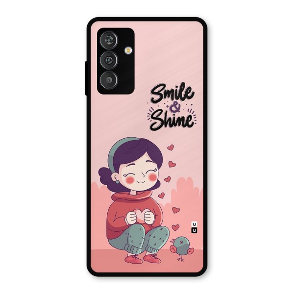 Smile And Shine Metal Back Case for Galaxy M14 5G