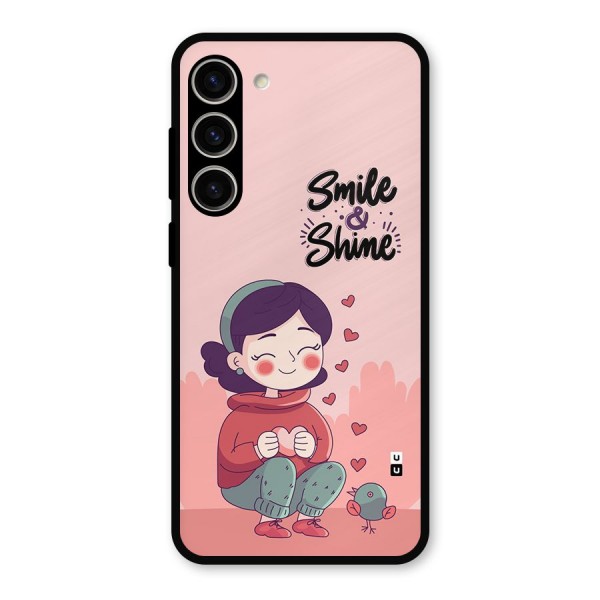 Smile And Shine Metal Back Case for Galaxy S23 Plus