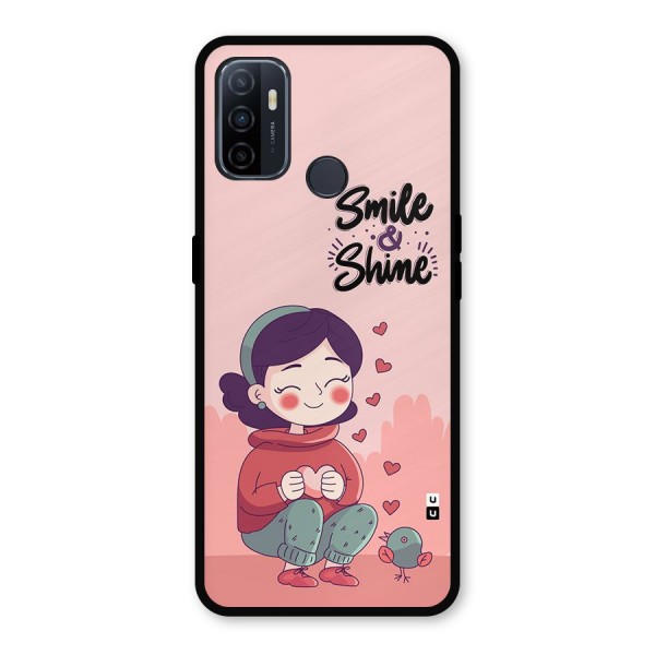 Smile And Shine Metal Back Case for Oppo A53