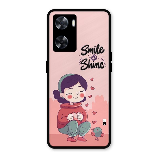 Smile And Shine Metal Back Case for Oppo A57 2022