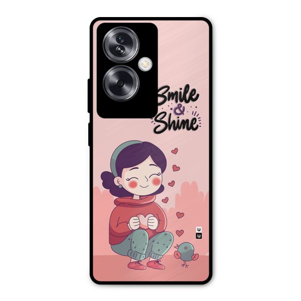 Smile And Shine Metal Back Case for Oppo A79 5G