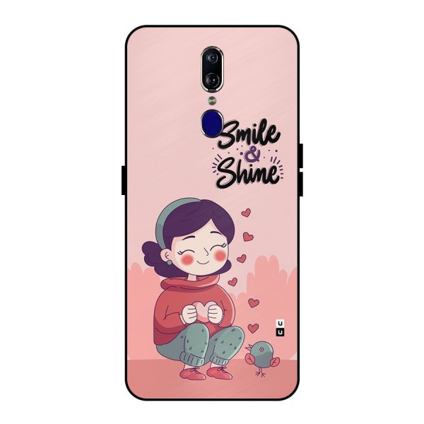 Smile And Shine Metal Back Case for Oppo F11