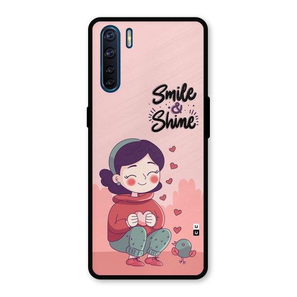 Smile And Shine Metal Back Case for Oppo F15