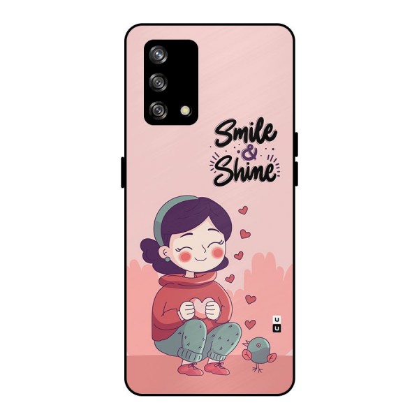 Smile And Shine Metal Back Case for Oppo F19