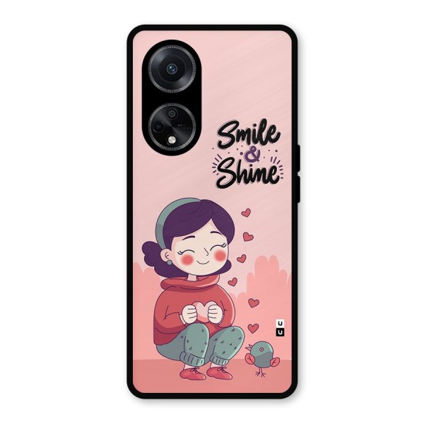 Smile And Shine Metal Back Case for Oppo F23