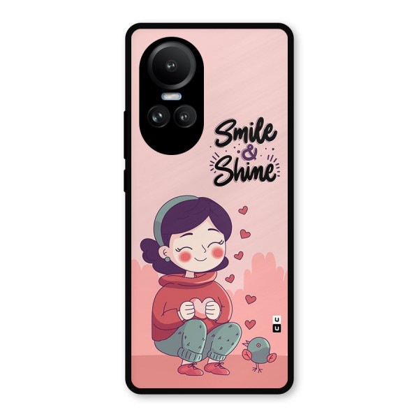 Smile And Shine Metal Back Case for Oppo Reno10