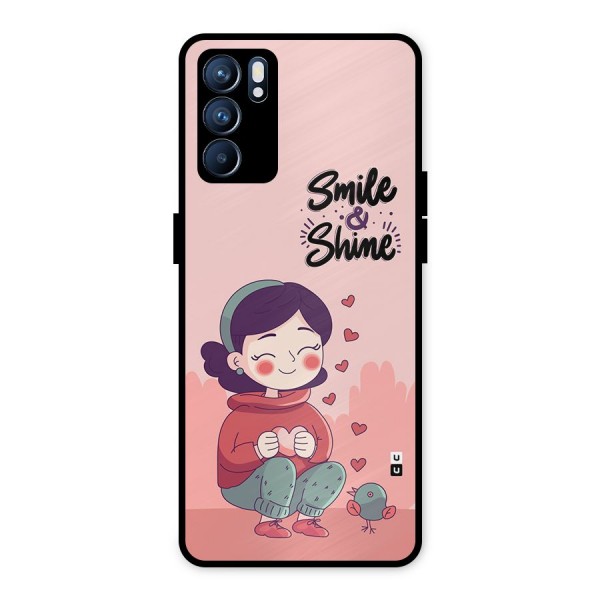 Smile And Shine Metal Back Case for Oppo Reno6 5G