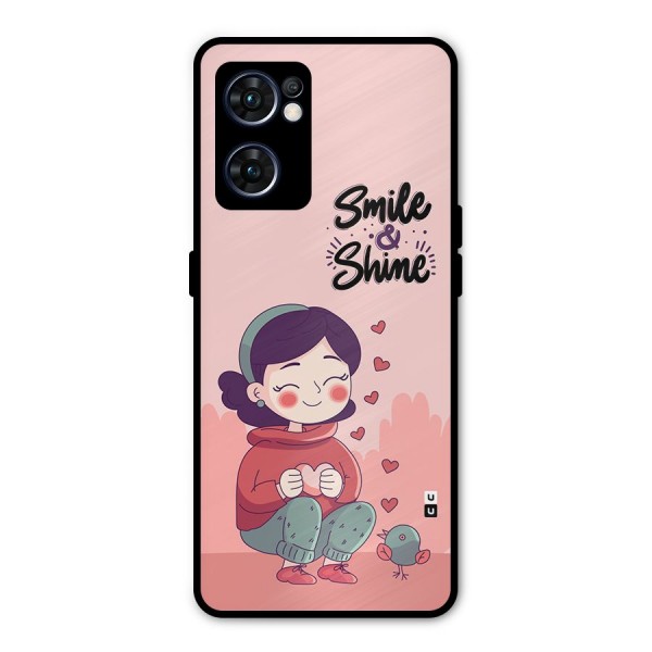 Smile And Shine Metal Back Case for Oppo Reno7 5G