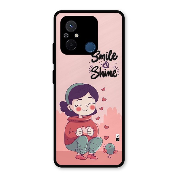 Smile And Shine Metal Back Case for Poco C55