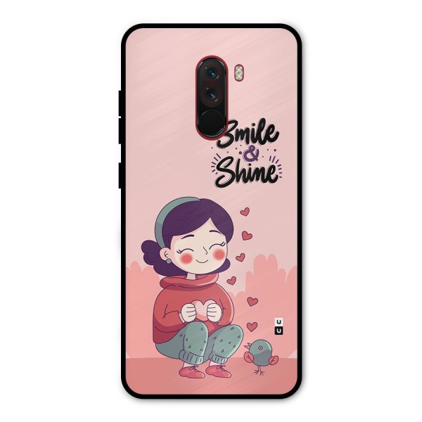 Smile And Shine Metal Back Case for Poco F1