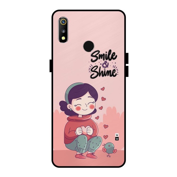 Smile And Shine Metal Back Case for Realme 3