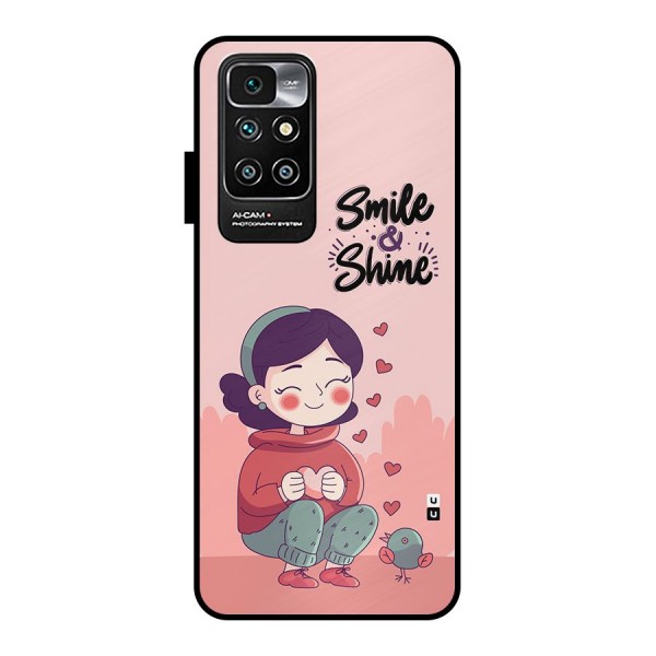 Smile And Shine Metal Back Case for Redmi 10 Prime