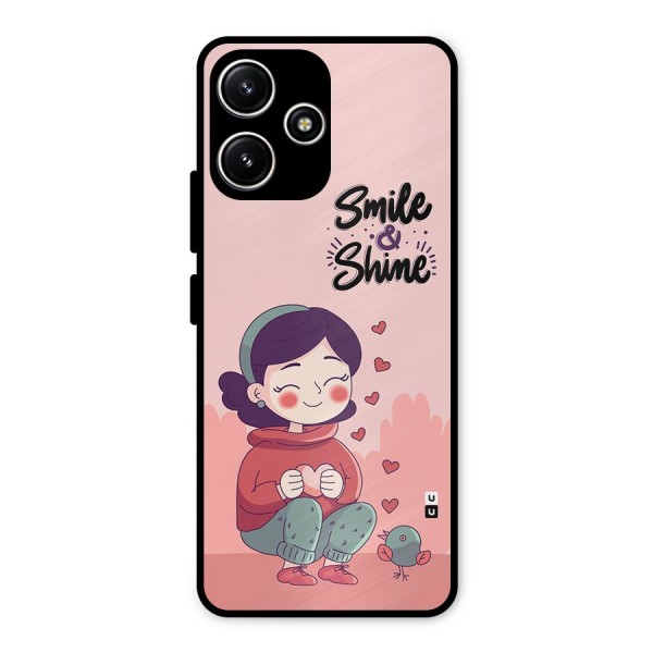 Smile And Shine Metal Back Case for Redmi 12 5G