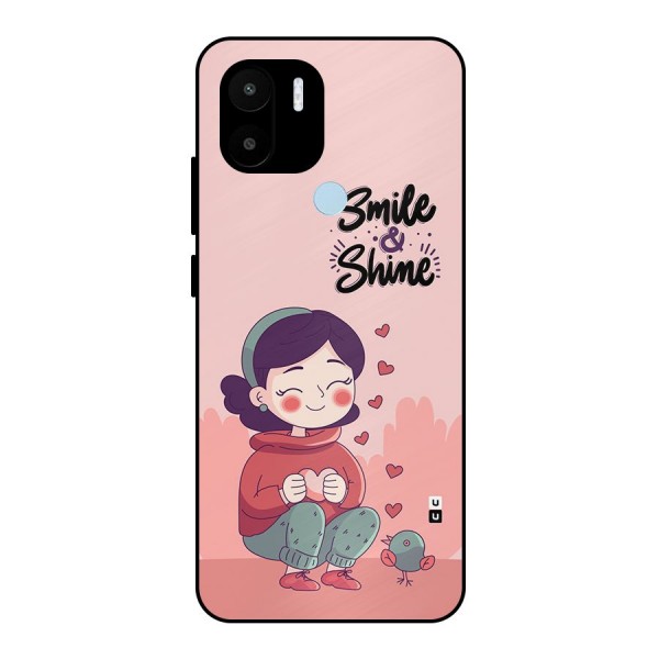 Smile And Shine Metal Back Case for Redmi A1 Plus
