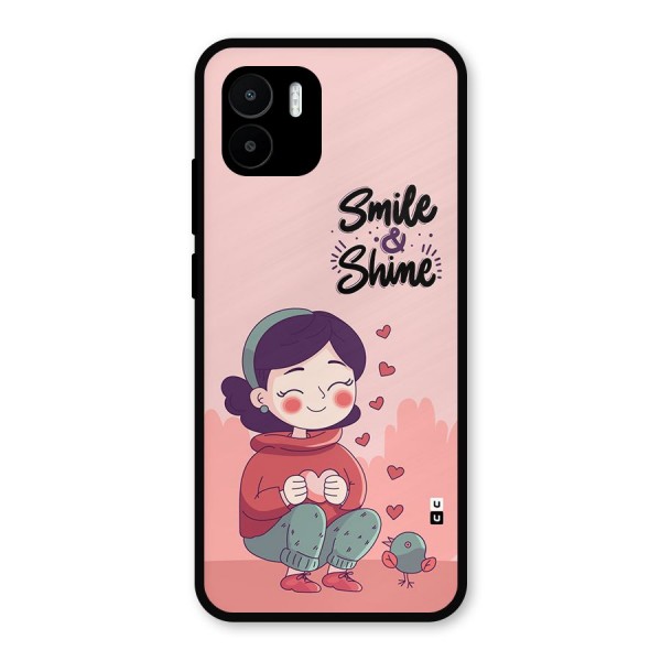 Smile And Shine Metal Back Case for Redmi A2