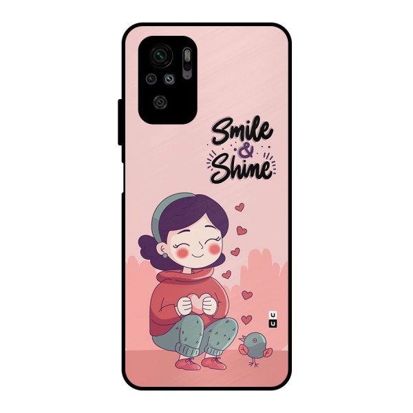 Smile And Shine Metal Back Case for Redmi Note 10