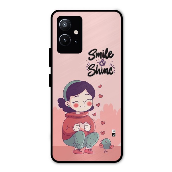 Smile And Shine Metal Back Case for Vivo T1 5G