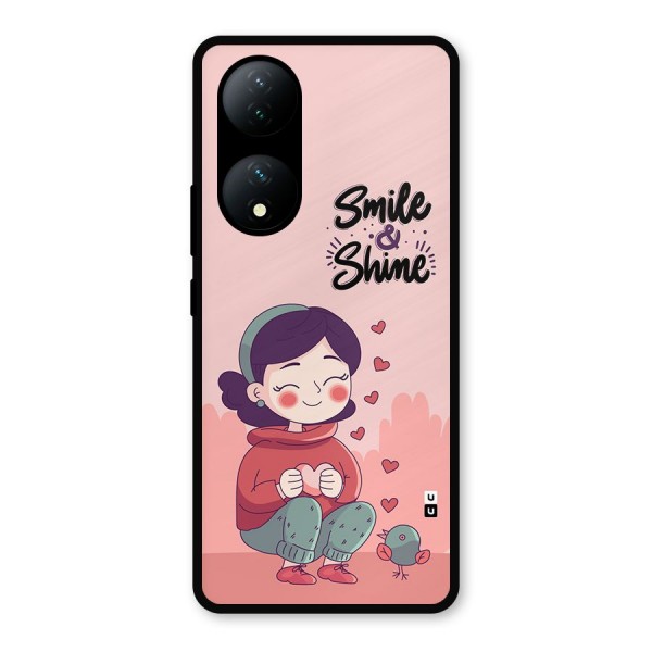 Smile And Shine Metal Back Case for Vivo T2