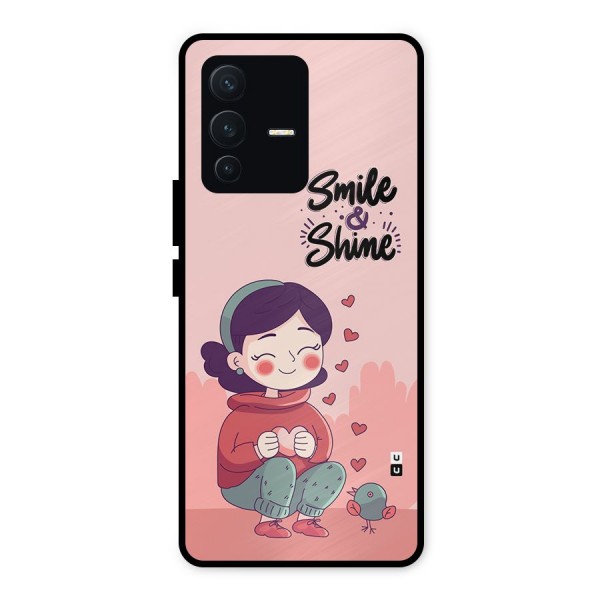 Smile And Shine Metal Back Case for Vivo V23 5G