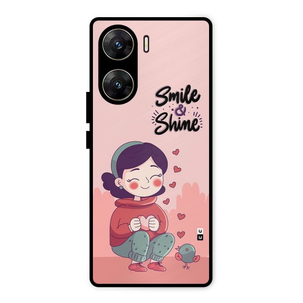 Smile And Shine Metal Back Case for Vivo V29e