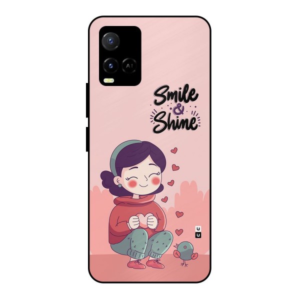 Smile And Shine Metal Back Case for Vivo Y21