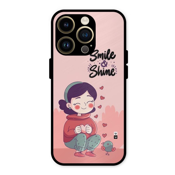 Smile And Shine Metal Back Case for iPhone 14 Pro