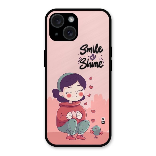 Smile And Shine Metal Back Case for iPhone 15