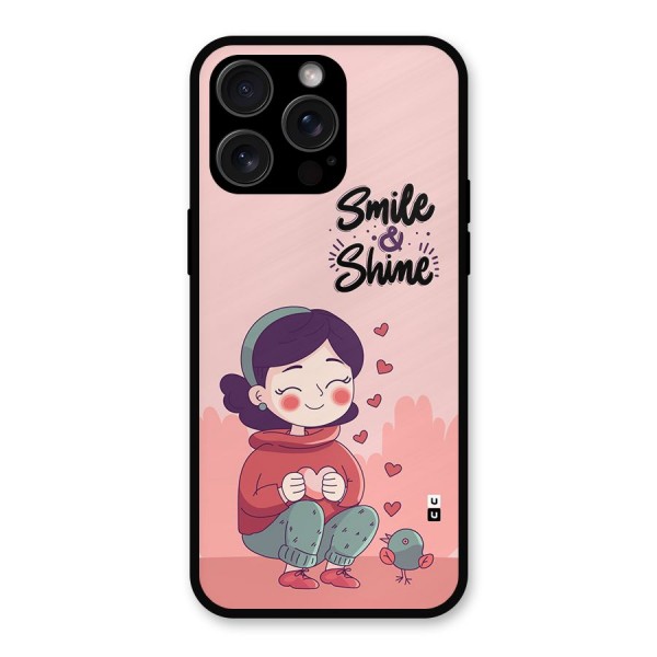 Smile And Shine Metal Back Case for iPhone 15 Pro Max