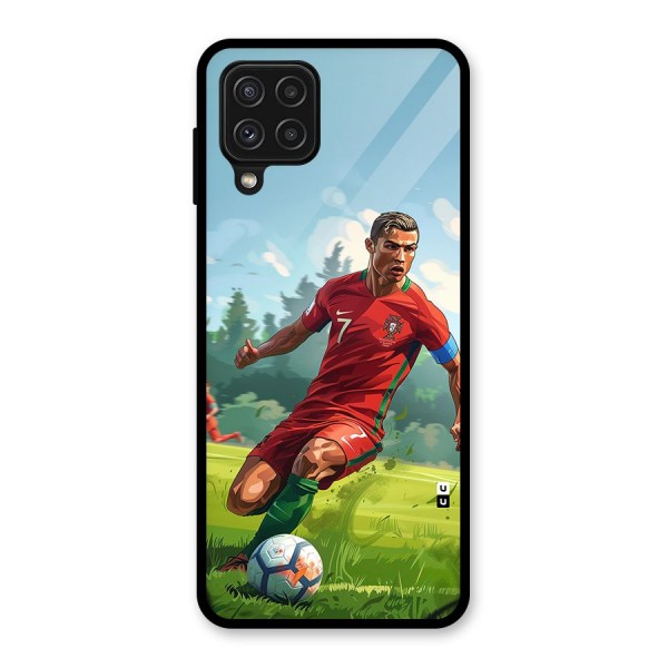 Soccer Star Playing Glass Back Case for Galaxy A22 4G