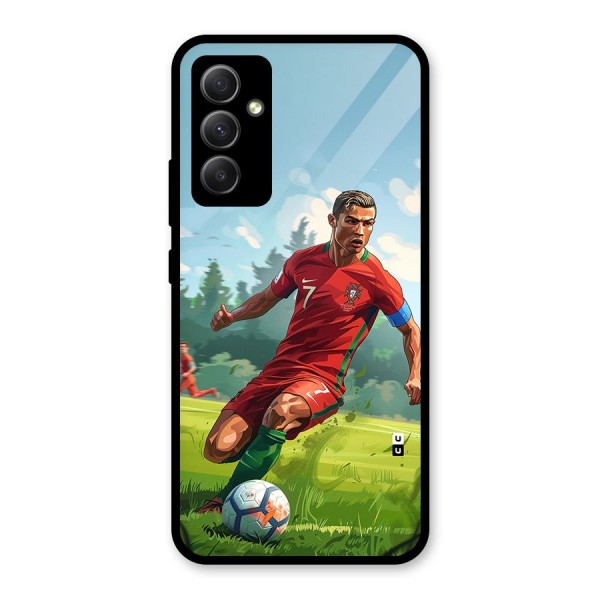 Soccer Star Playing Glass Back Case for Galaxy A34