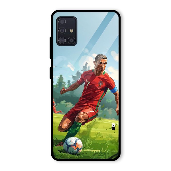 Soccer Star Playing Glass Back Case for Galaxy A51