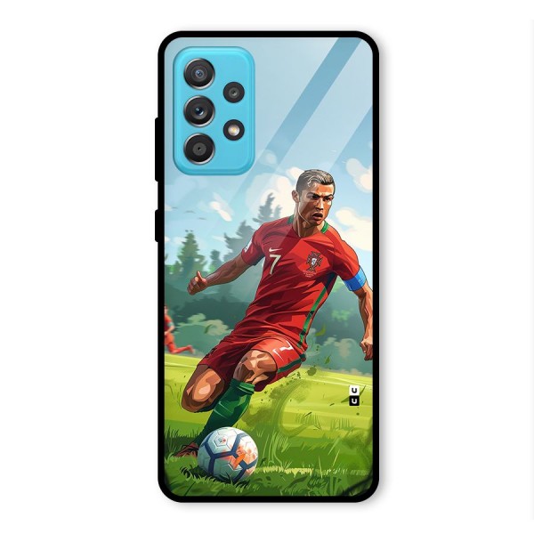 Soccer Star Playing Glass Back Case for Galaxy A52s 5G