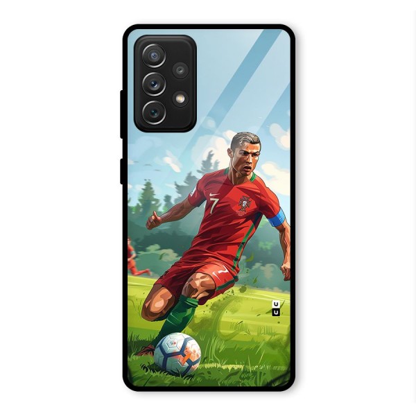 Soccer Star Playing Glass Back Case for Galaxy A72